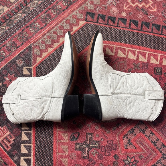 White Western Ankle Boots - Picture 4 of 4